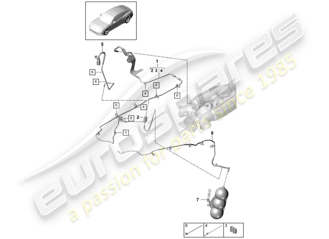 porsche panamera 971 (2019) vacuum system part diagram