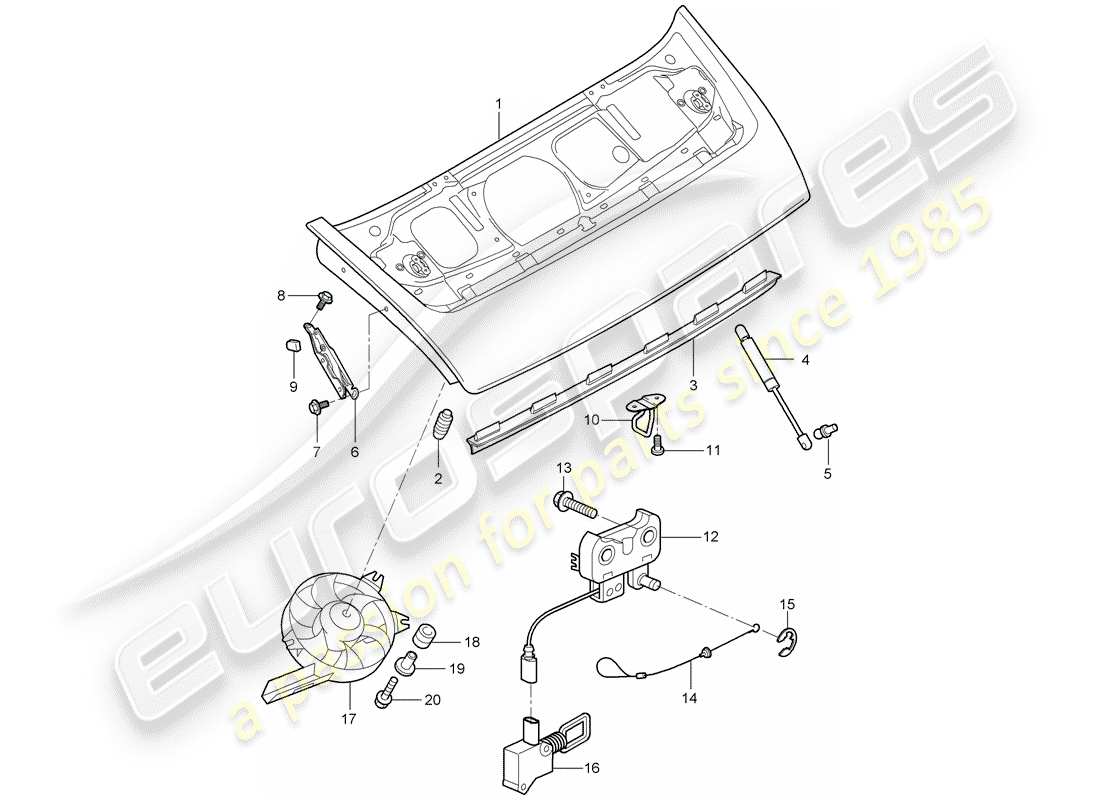 porsche 997 (2007) cover part diagram