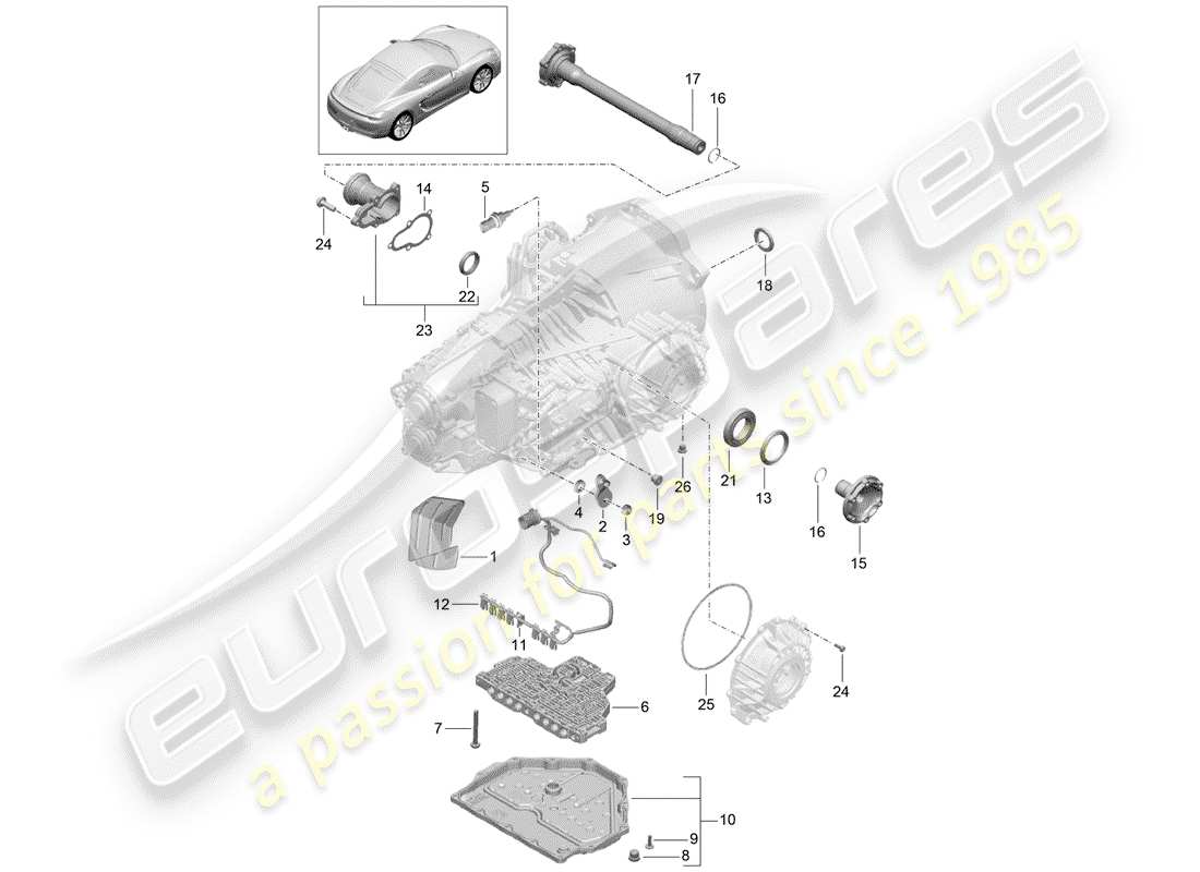 porsche cayman 981 (2016) - pdk - part diagram