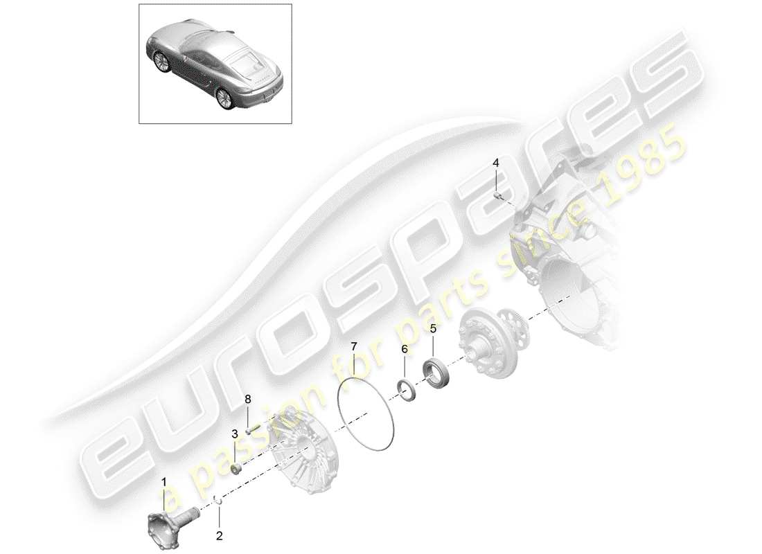 porsche cayman 981 (2016) manual gearbox part diagram