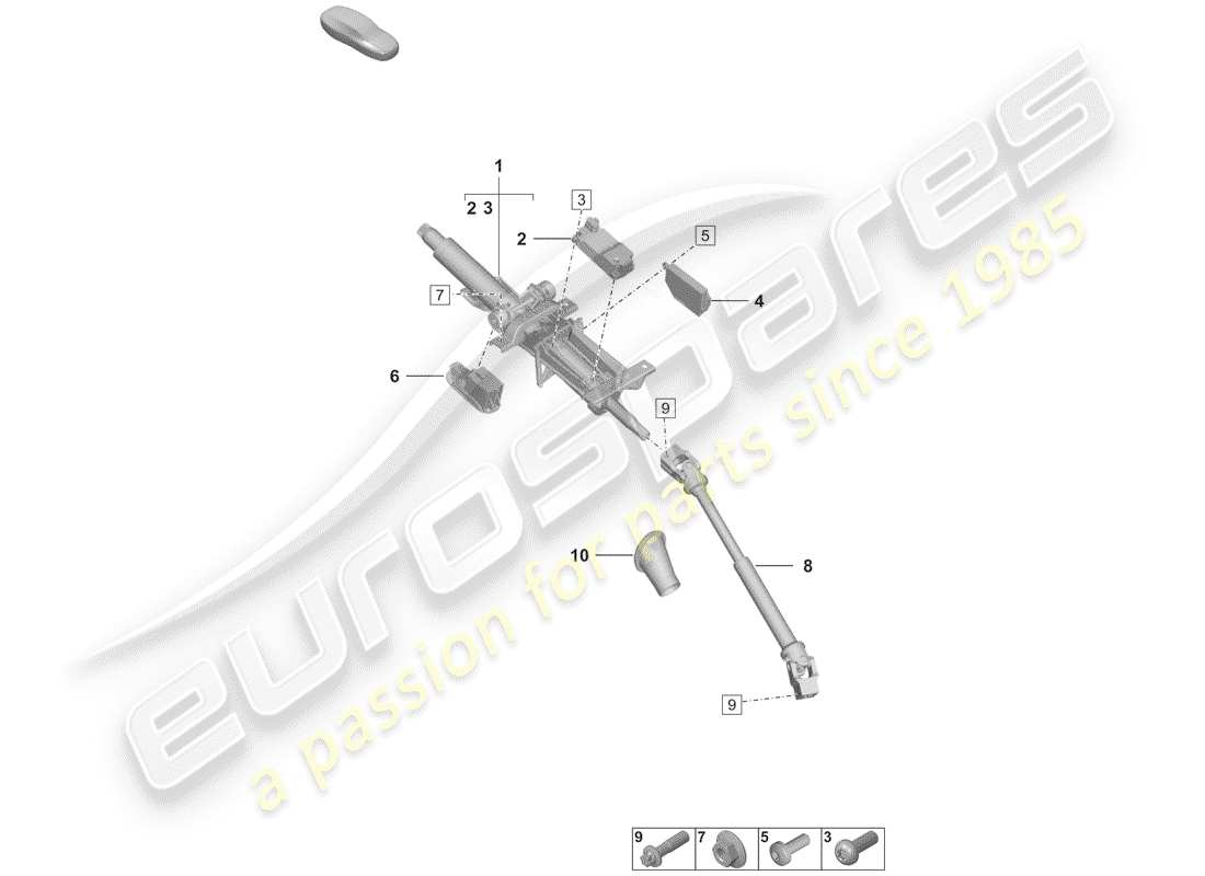 porsche 2019 steering column part diagram