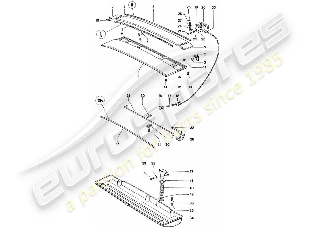 porsche 914 (1973) cover - engine compartment part diagram