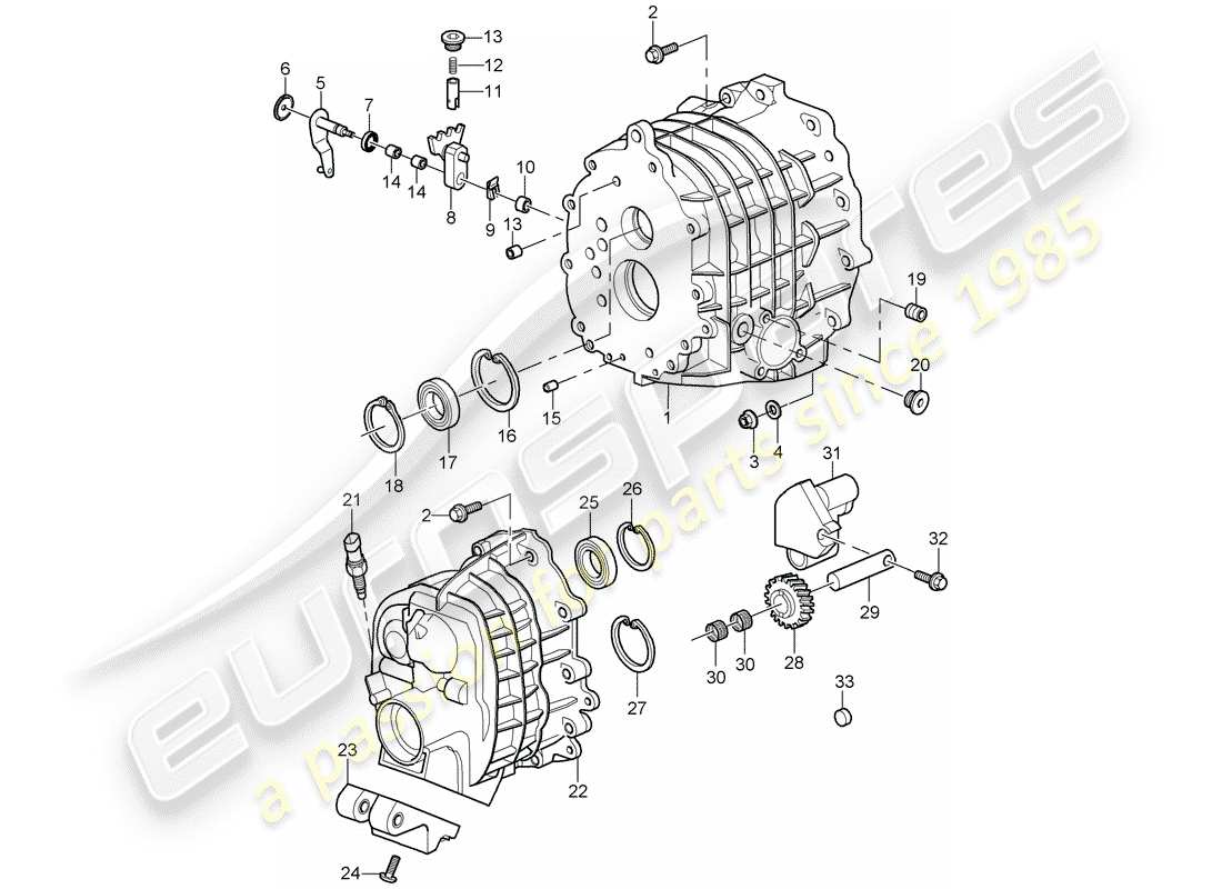 porsche 997 gt3 (2008) gear housing part diagram