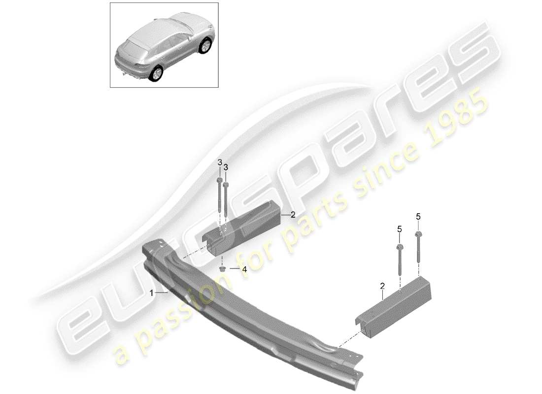 porsche macan (2015) bumper bracket part diagram