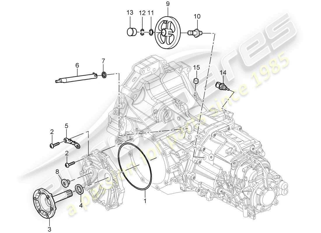 porsche boxster 987 (2007) replacement transmission part diagram