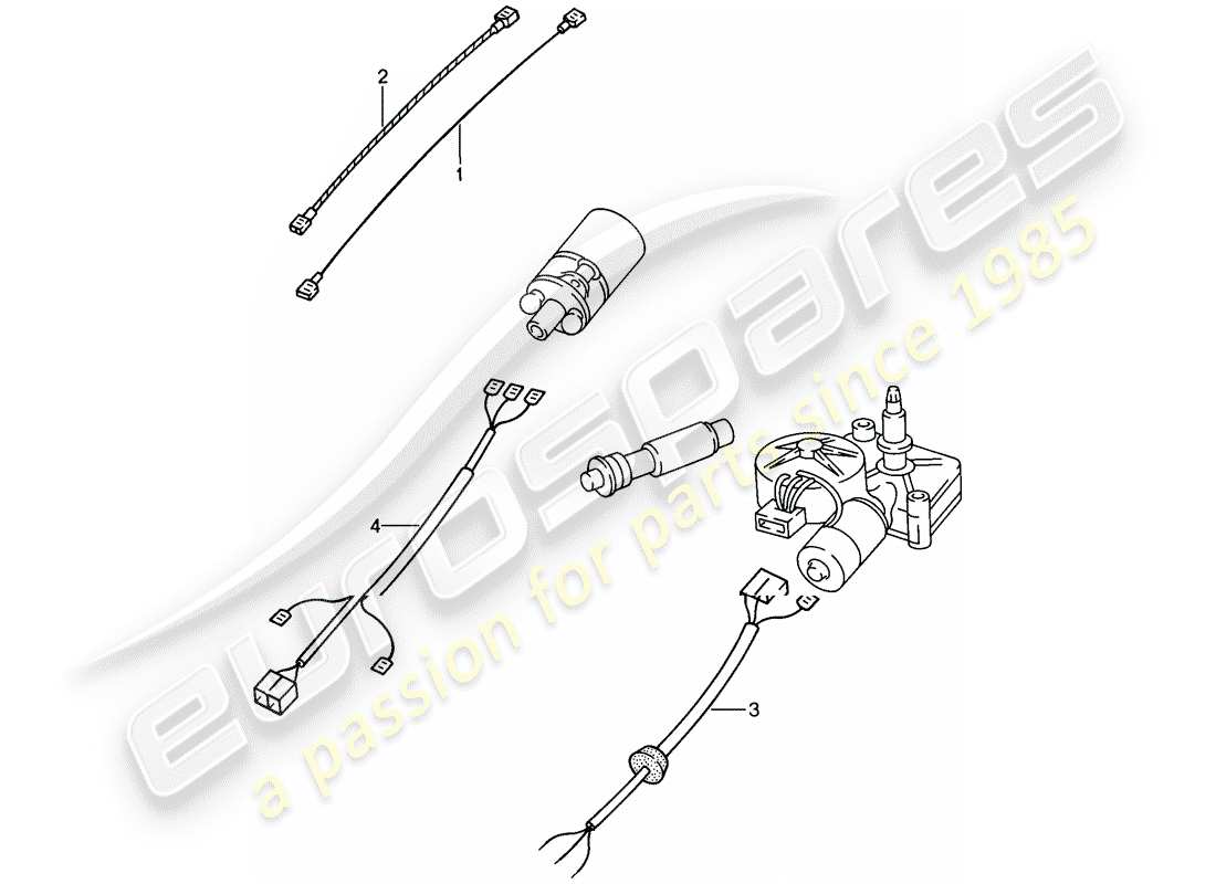 porsche 944 (1987) wiring harnesses - rear end part diagram