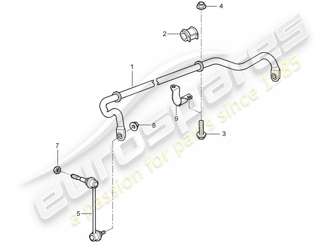 porsche 997 (2008) stabilizer part diagram