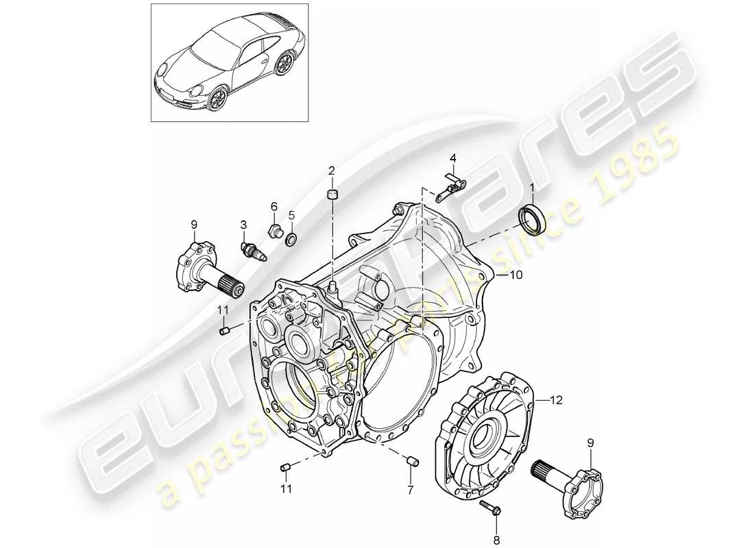 porsche 997 gen. 2 (2010) manual gearbox part diagram