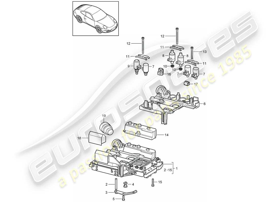 porsche 997 (2007) tiptronic part diagram