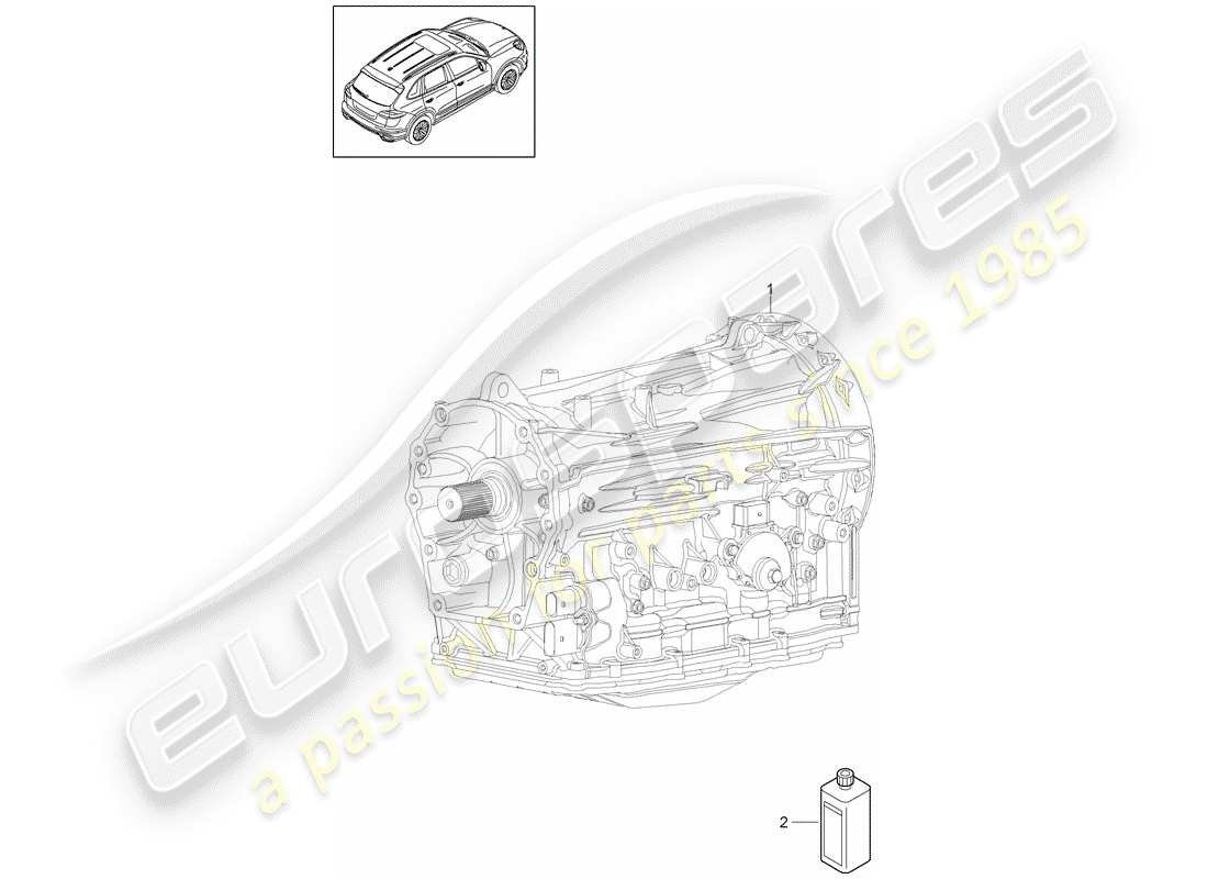 porsche cayenne e2 (2014) 8-speed automatic gearbox part diagram