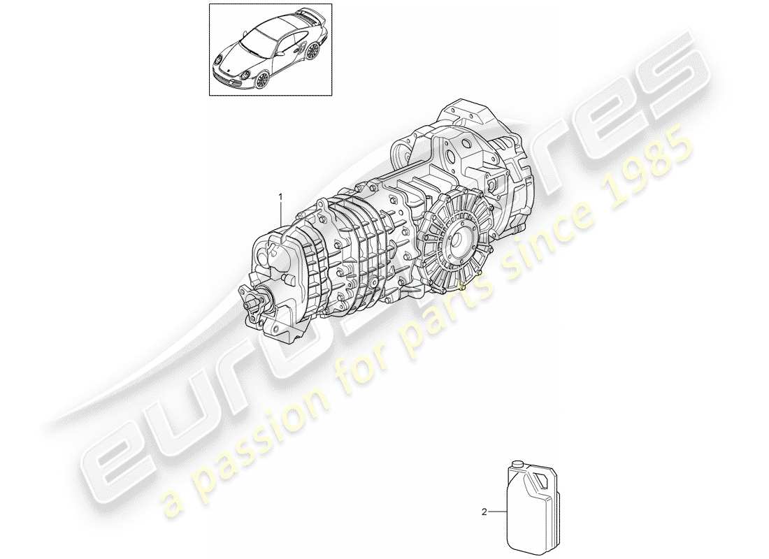 porsche 911 t/gt2rs (2013) replacement transmission part diagram