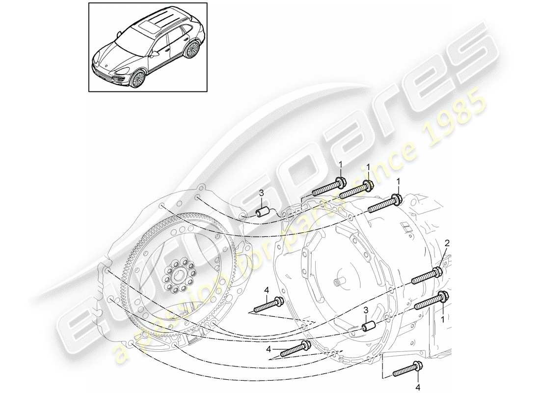 porsche cayenne e2 (2014) mounting parts for engine and part diagram