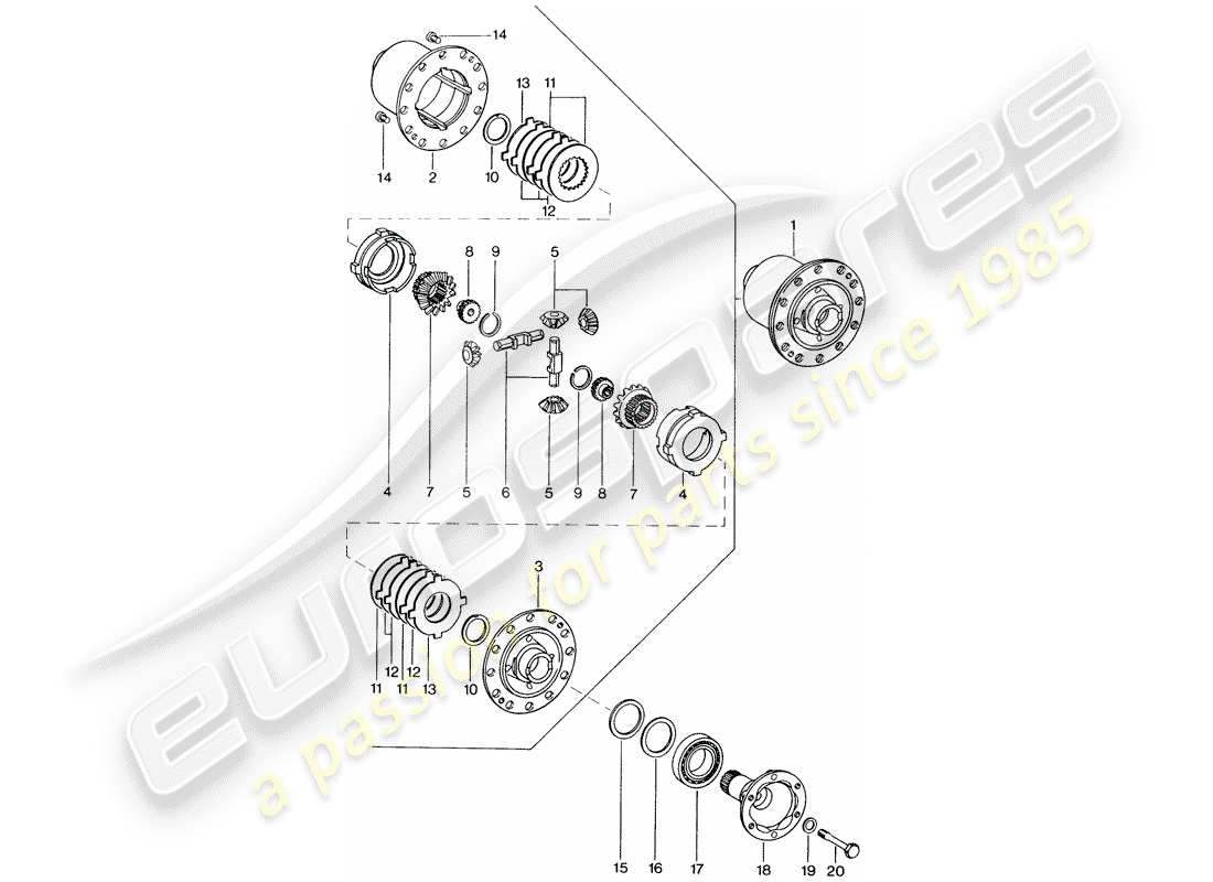 porsche 914 (1973) limited slip differential part diagram