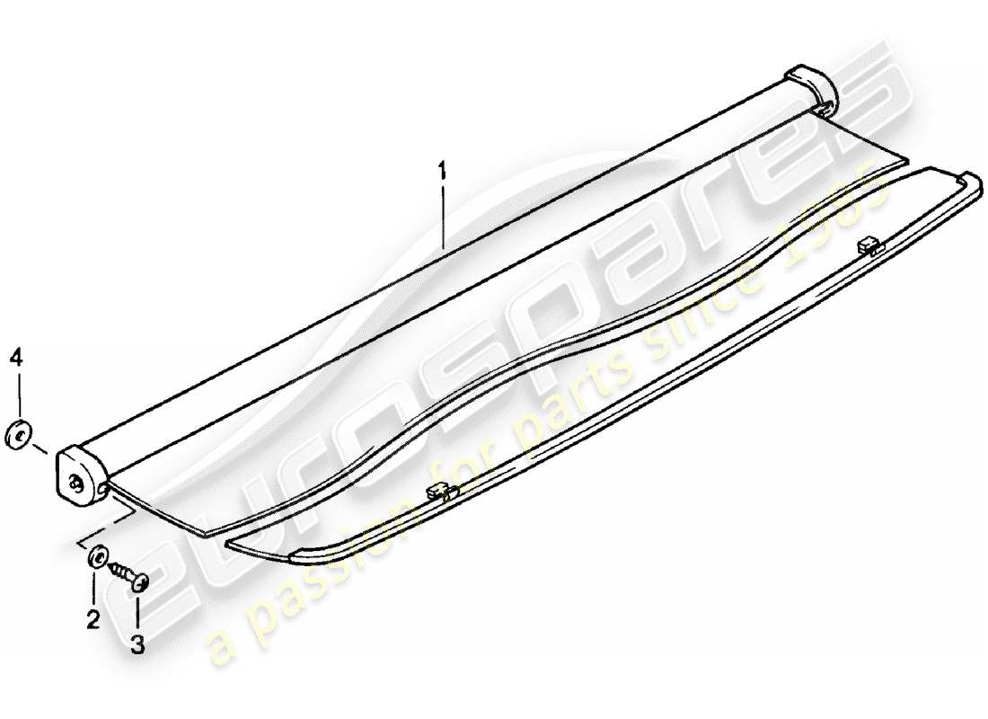 porsche 924 (1982) luggage compartment cover part diagram