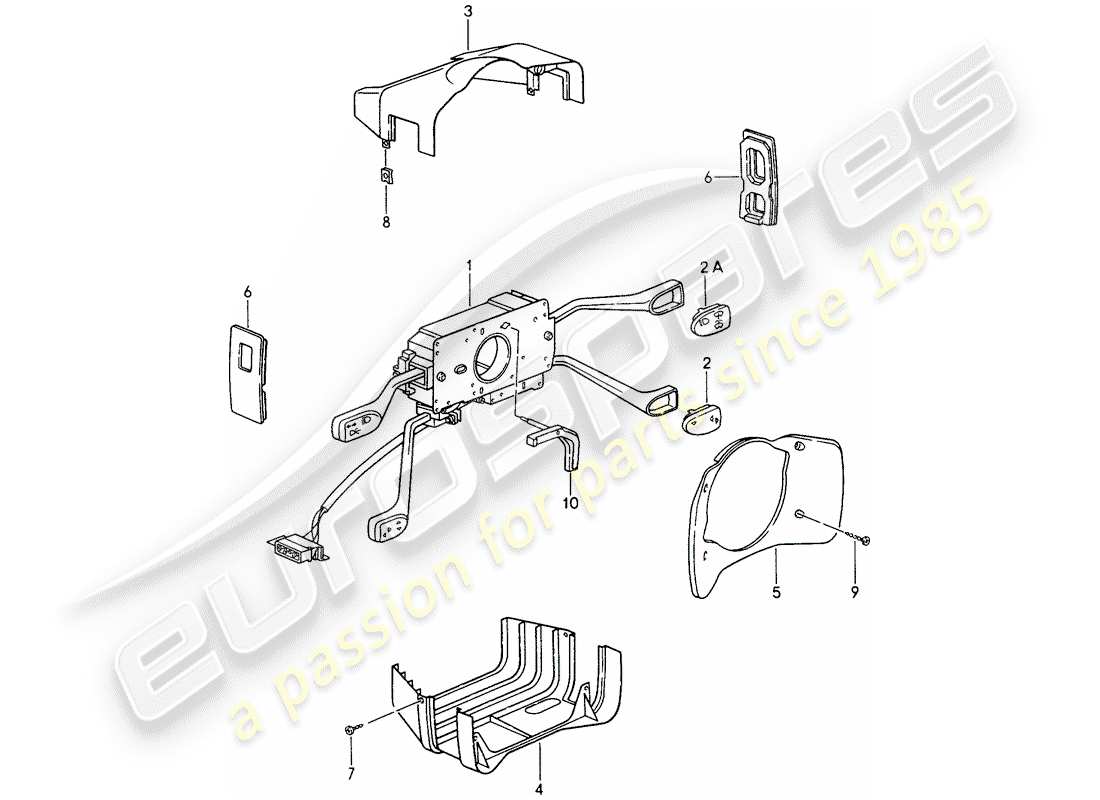 porsche 993 (1997) steering column switch part diagram