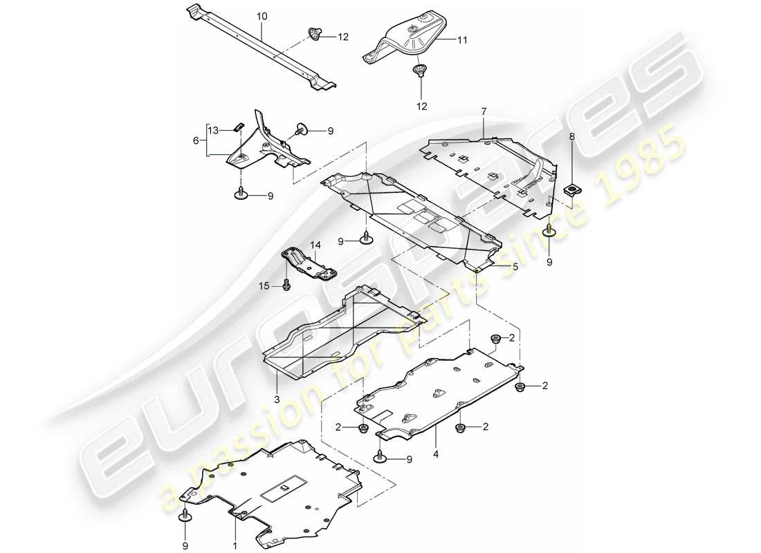 porsche 997 (2008) trims part diagram