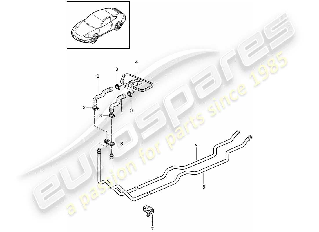 porsche 997 gen. 2 (2012) heating system 1 part diagram