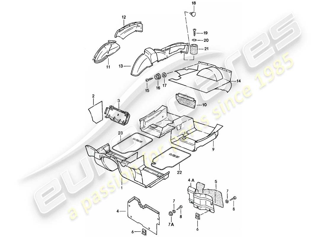 porsche 924 (1982) trims - f >> 92-cn406 384 - f >> 93-cn100 861 part diagram