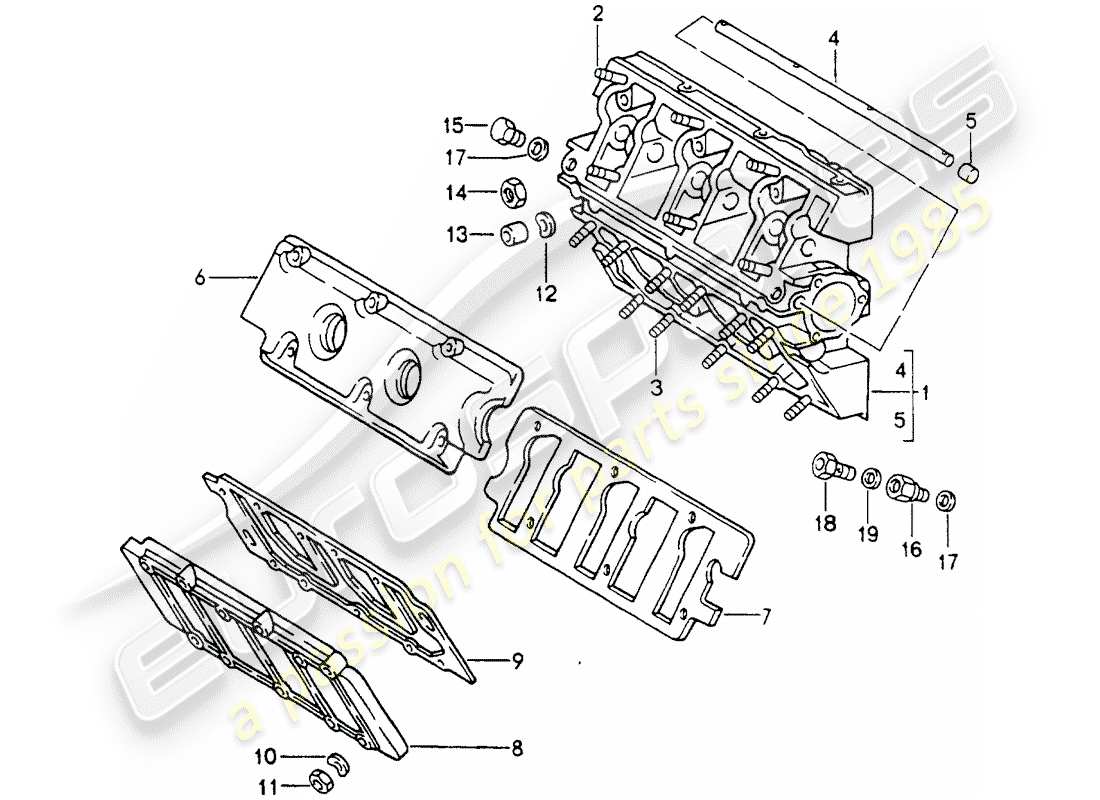 porsche 964 (1992) camshaft housing part diagram