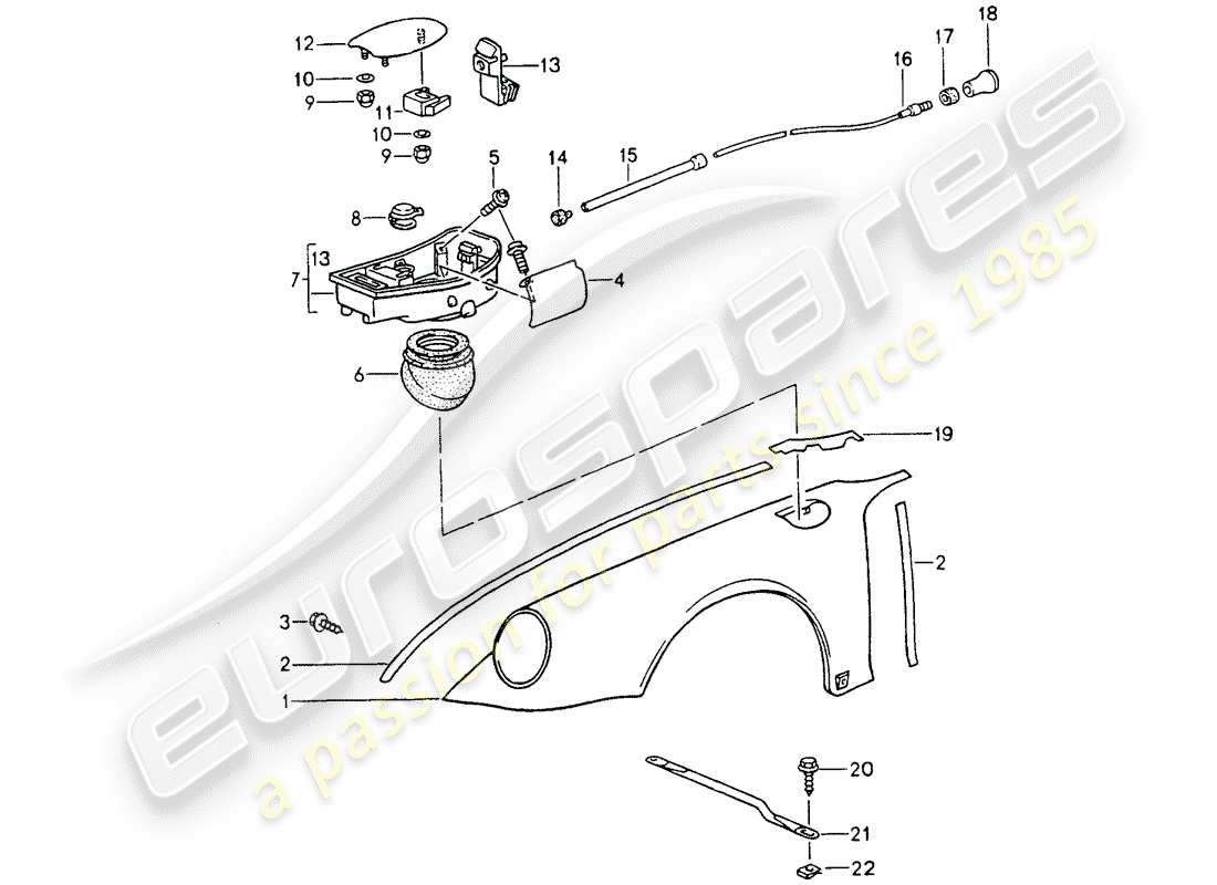 porsche 964 (1992) exterior panelling part diagram