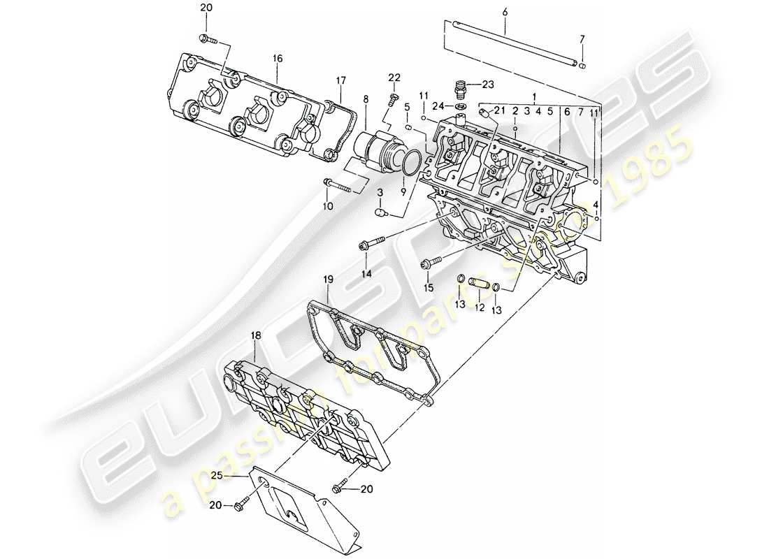 porsche 993 (1997) camshaft housing part diagram