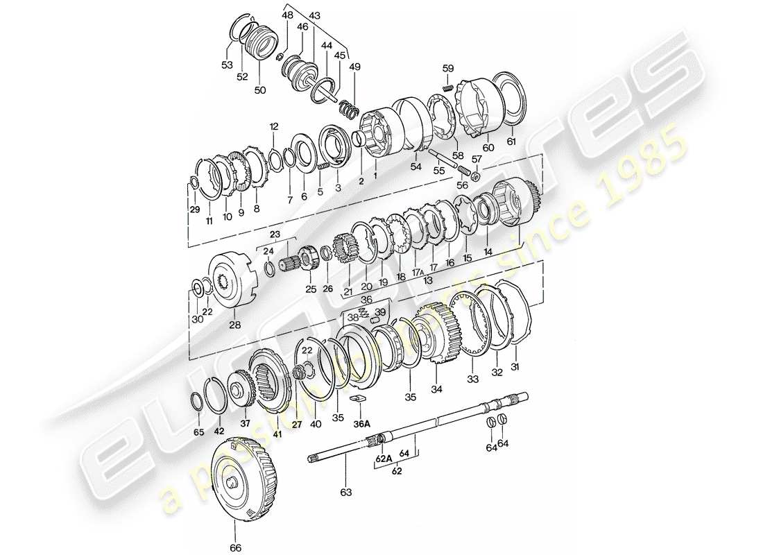 porsche 924 (1979) shift mechanism - automatic transmission part diagram