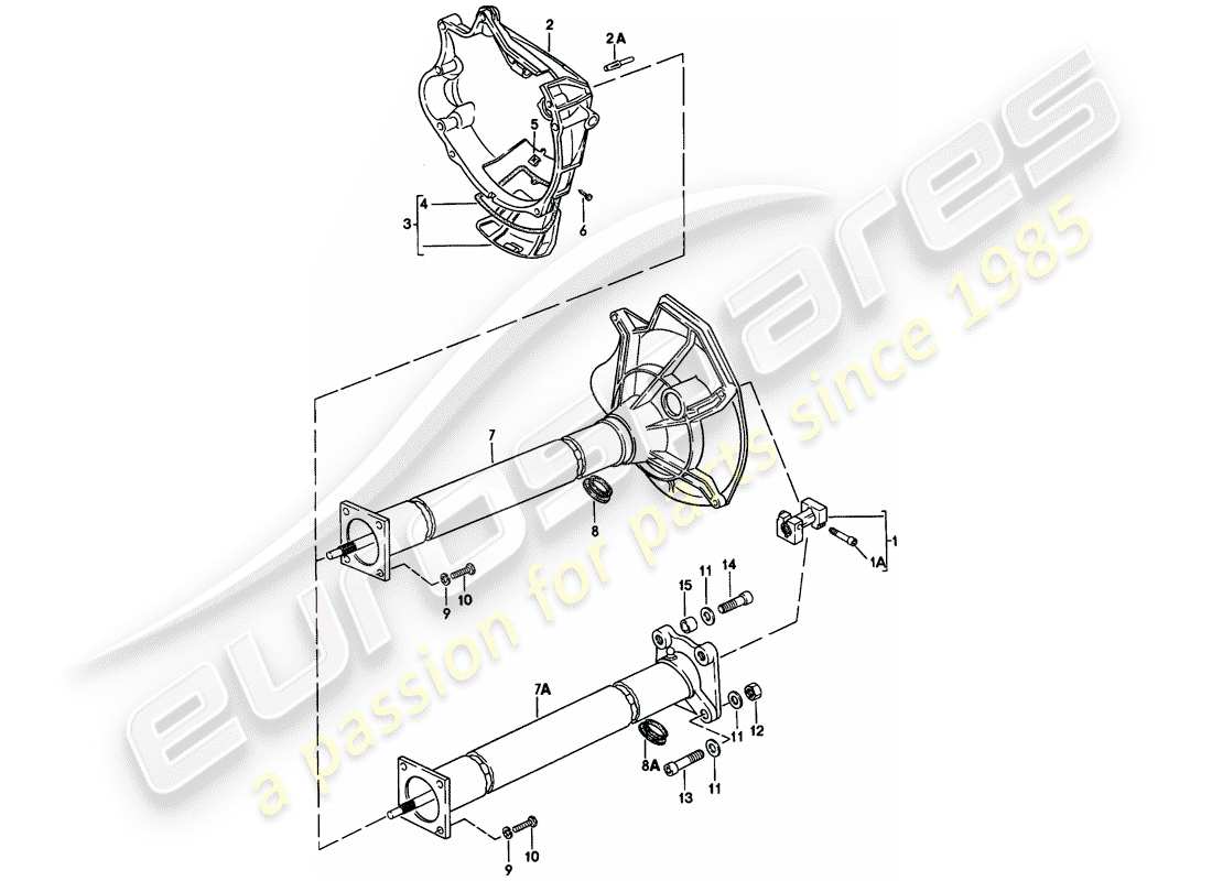 porsche 924 (1979) central tube part diagram