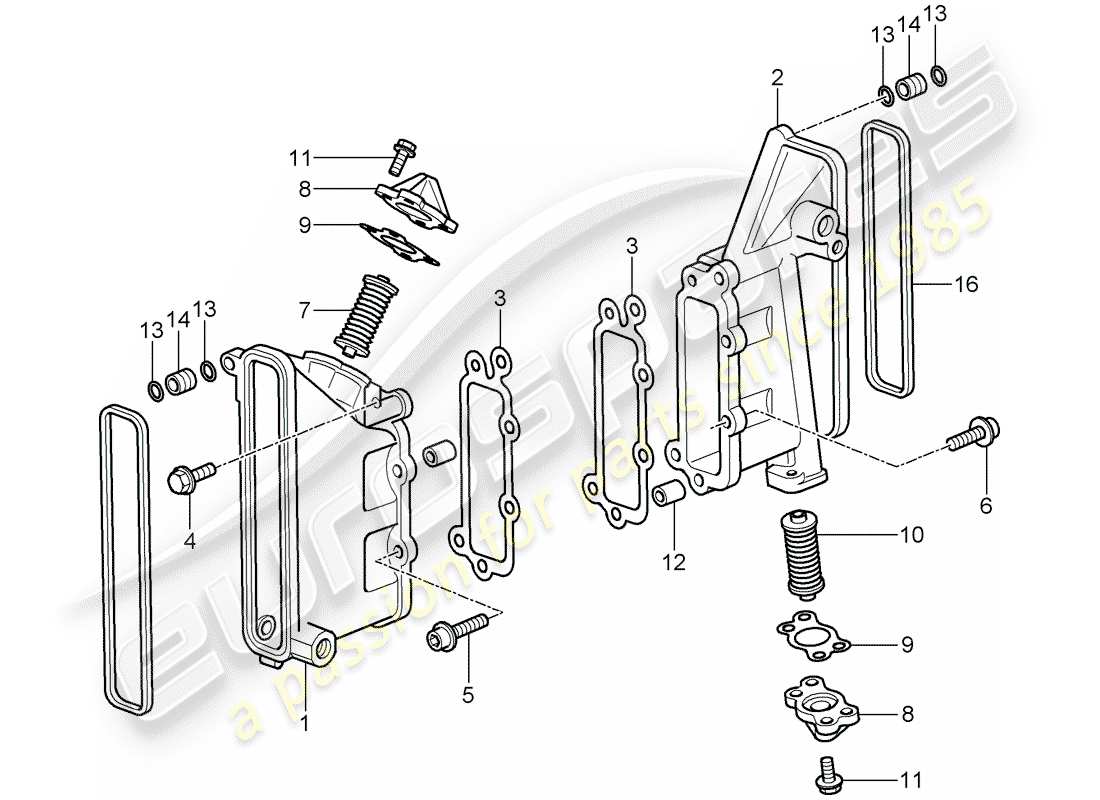 porsche 997 gt3 (2007) chain case part diagram