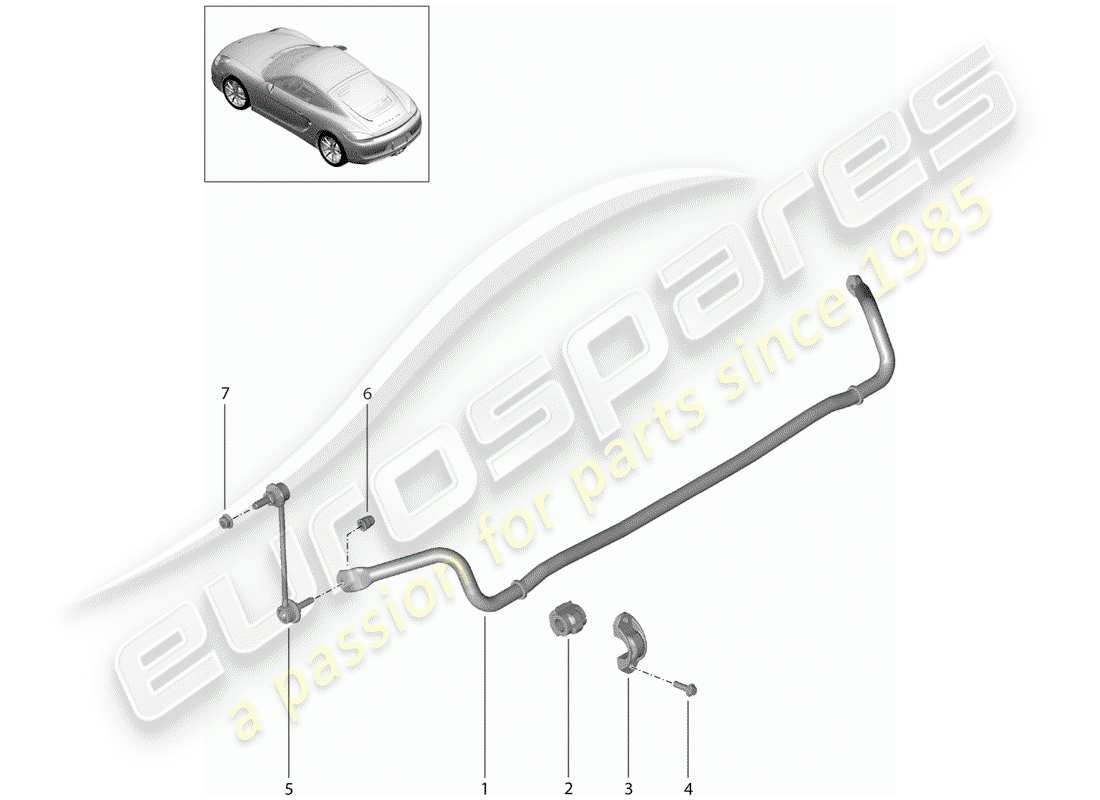 porsche cayman 981 (2016) stabilizer part diagram