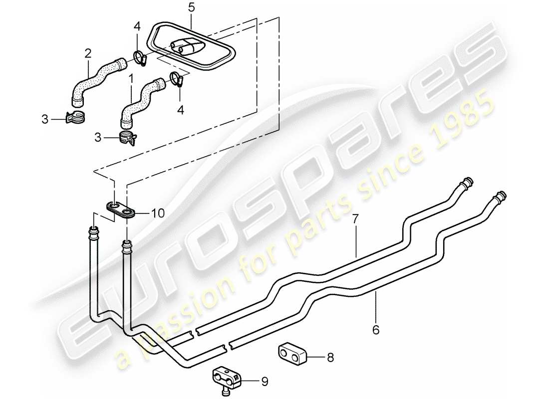 porsche 997 t/gt2 (2007) heating system 1 part diagram