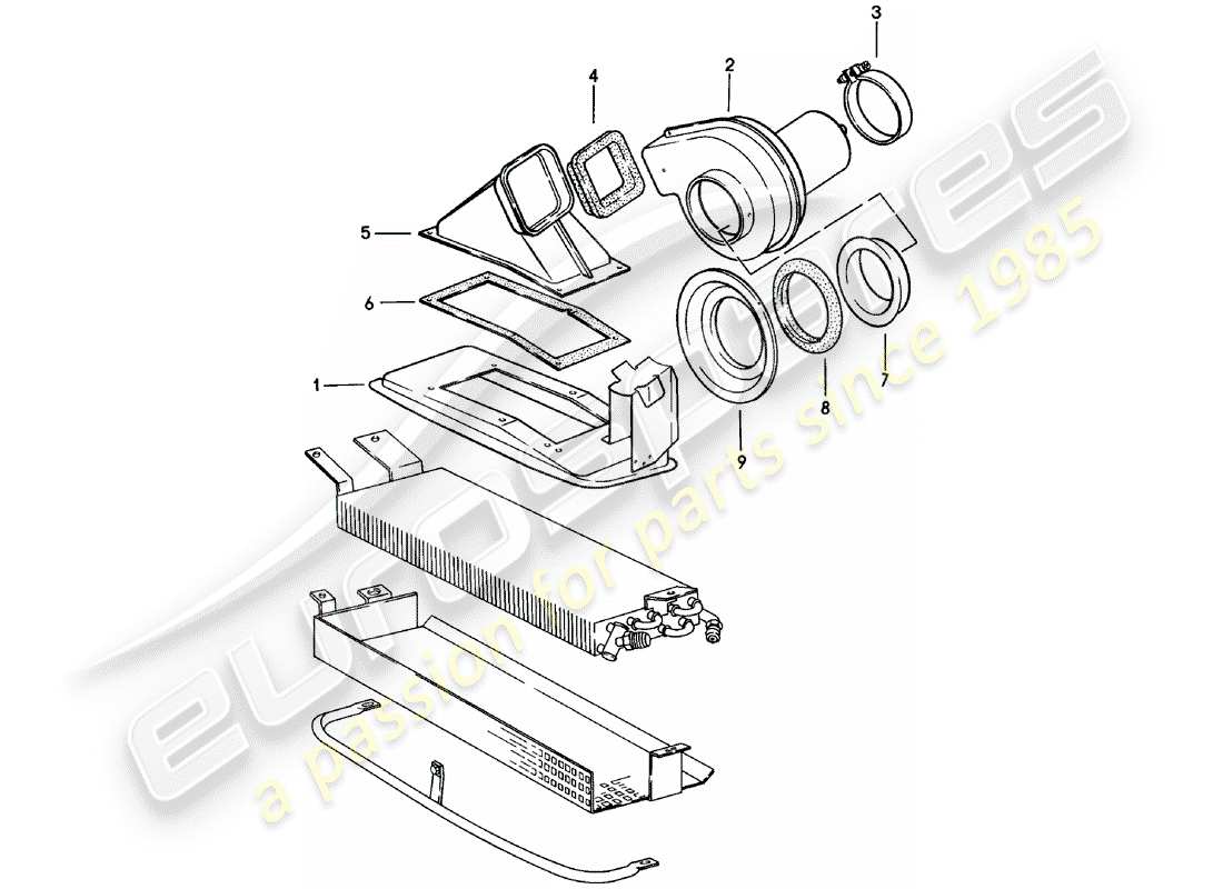 porsche 911 (1981) fan part diagram