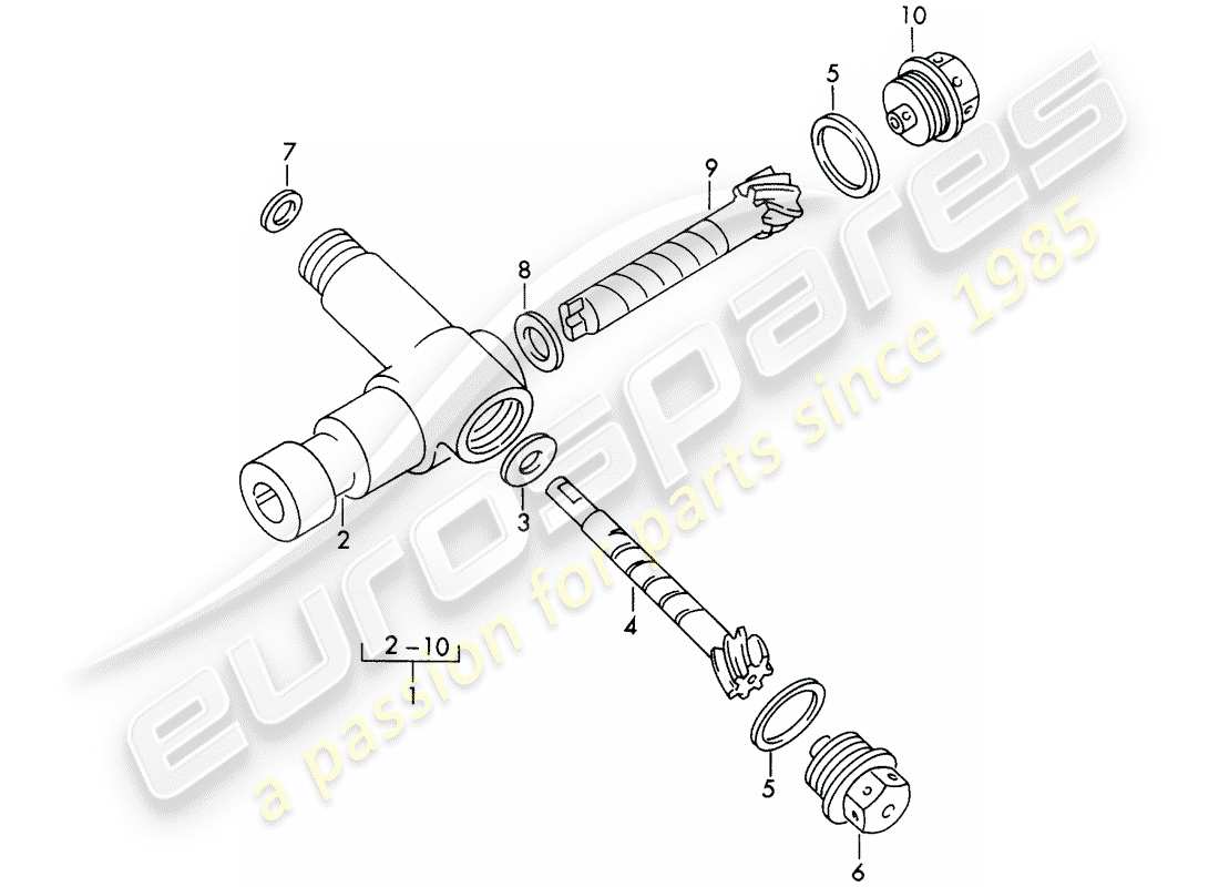 porsche 356/356a (1957) driving mechanism - tachometer part diagram