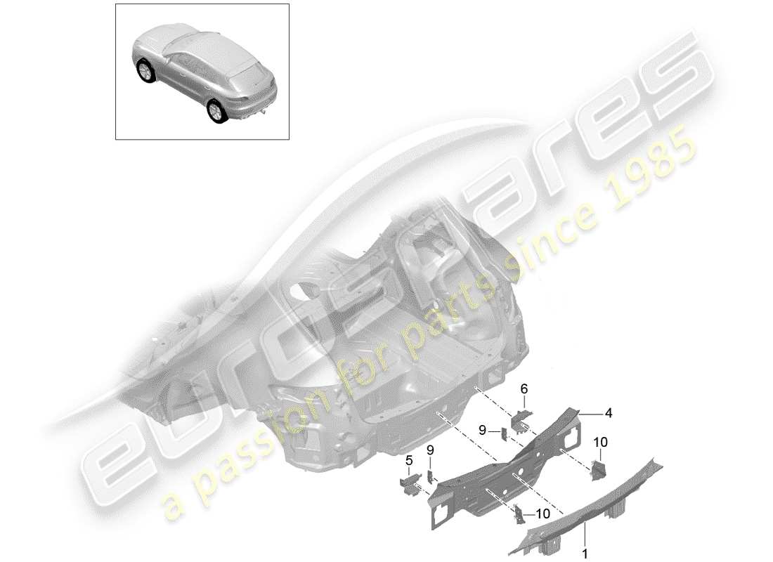 porsche macan (2015) rear end part diagram