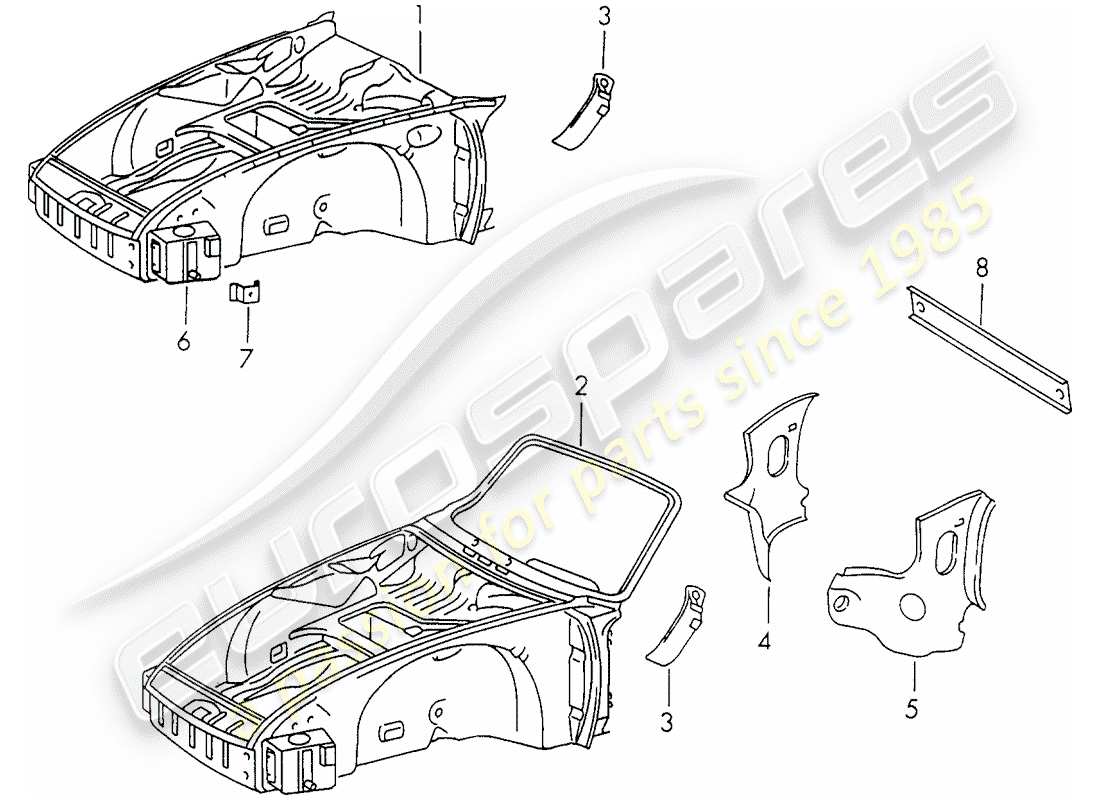 porsche 911 (1971) front end part diagram