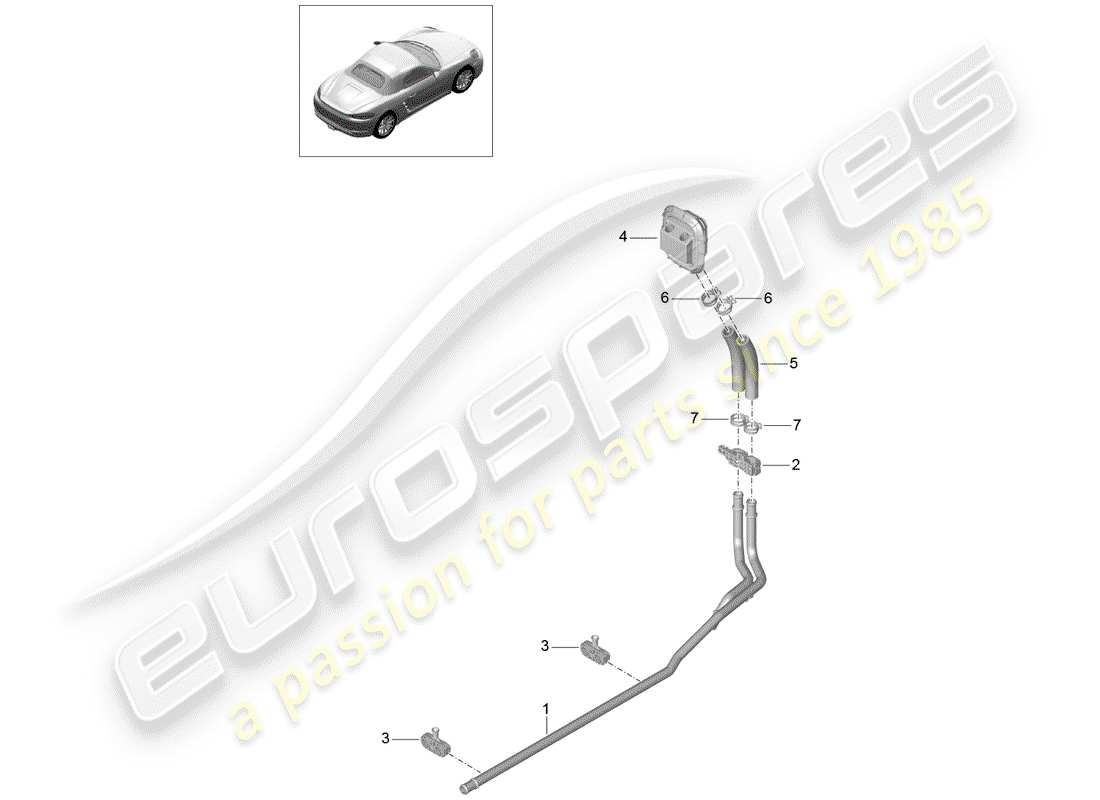 porsche 718 boxster (2018) heater part diagram