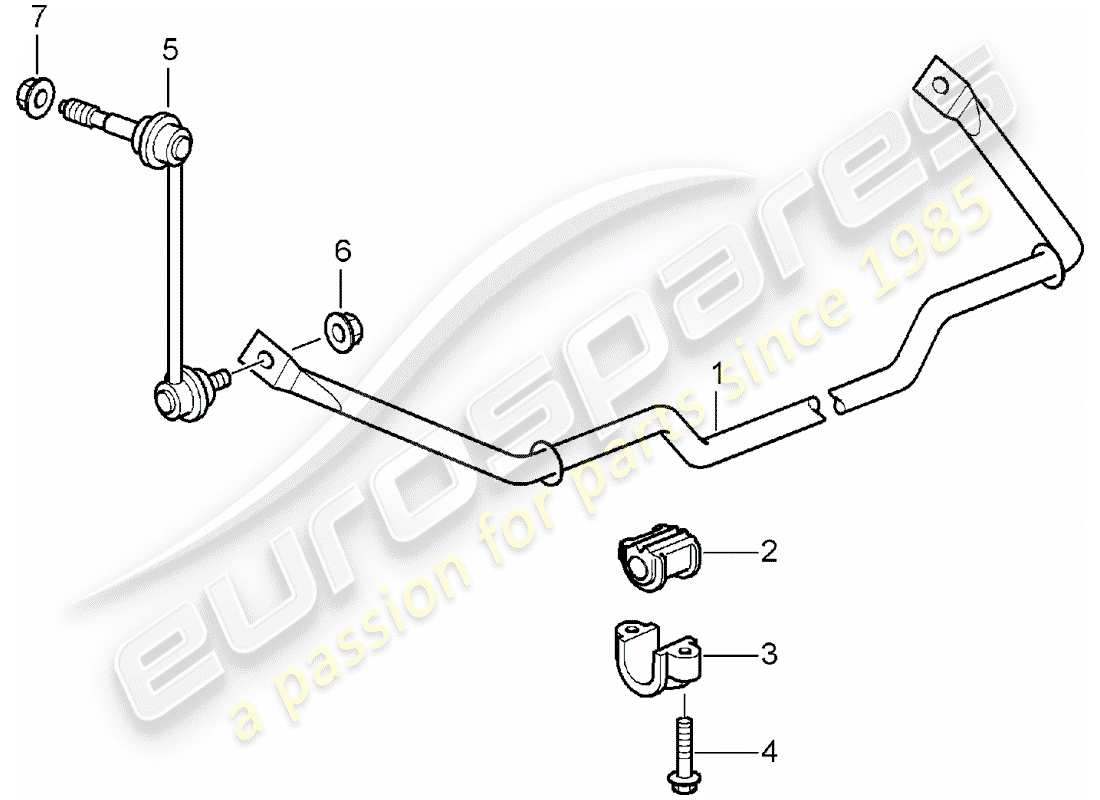 porsche boxster 987 (2007) stabilizer part diagram