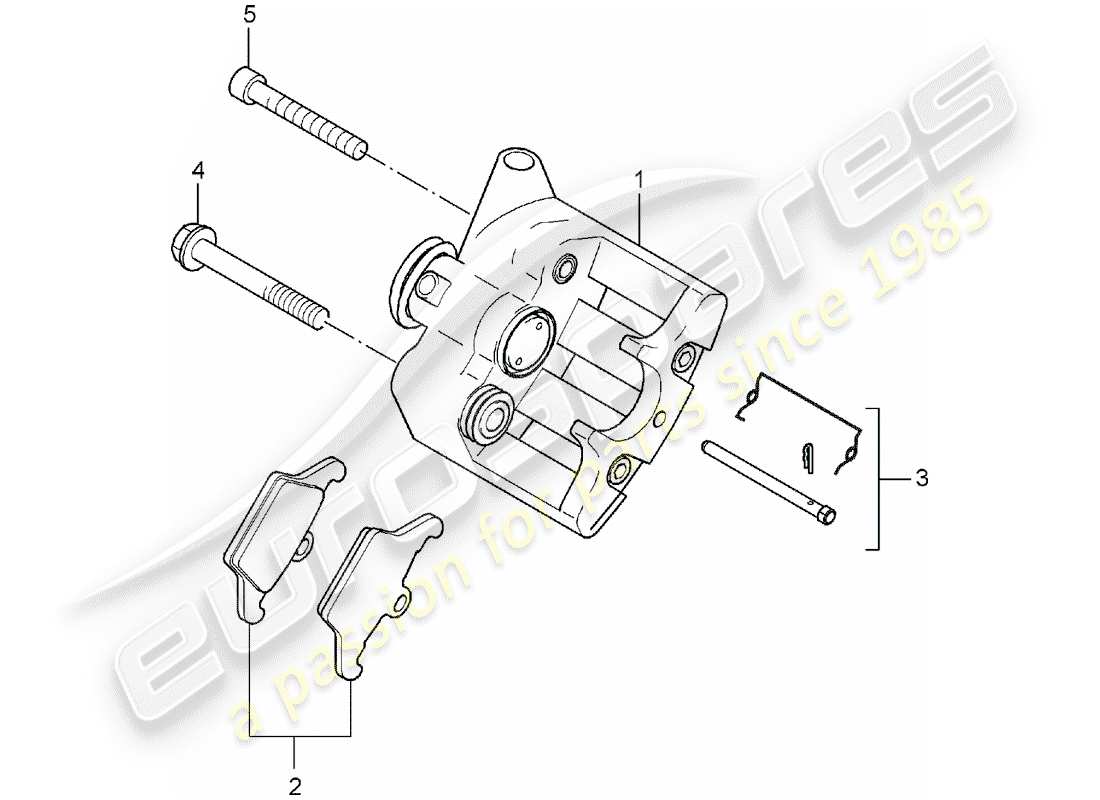 porsche carrera gt (2004) fixed calliper - for - handbrake part diagram