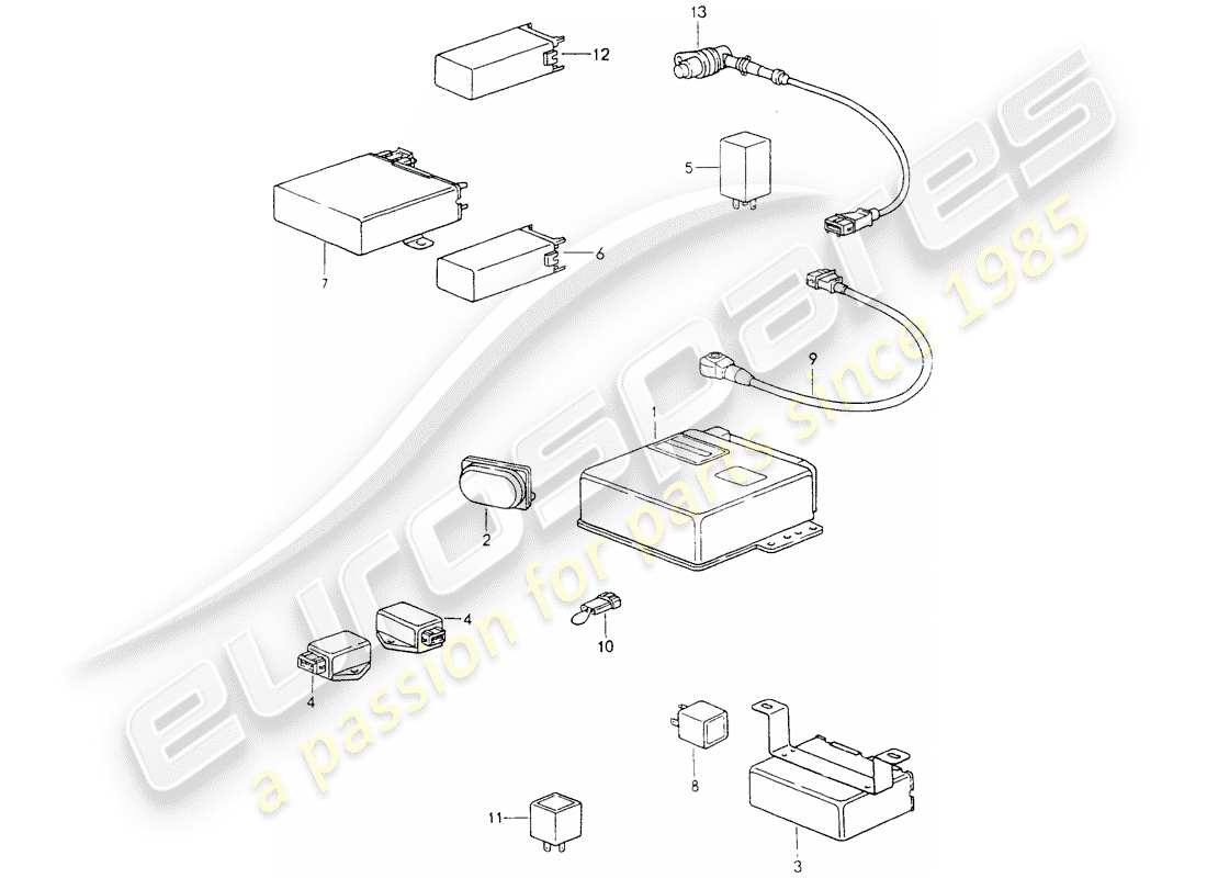 porsche 964 (1992) control units part diagram