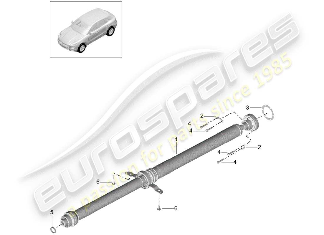 porsche macan (2015) propeller shaft part diagram