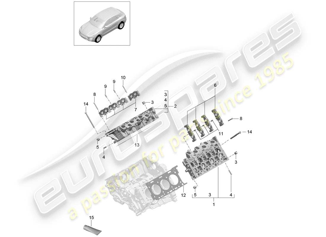 porsche macan (2015) cylinder head part diagram