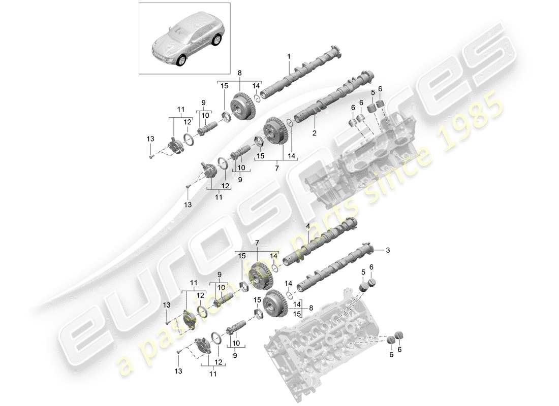 porsche macan (2015) camshaft part diagram