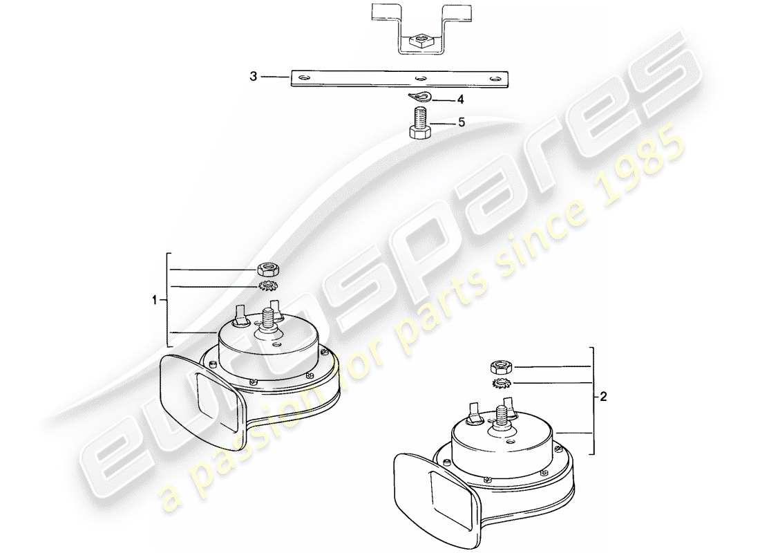 porsche 944 (1987) horn part diagram