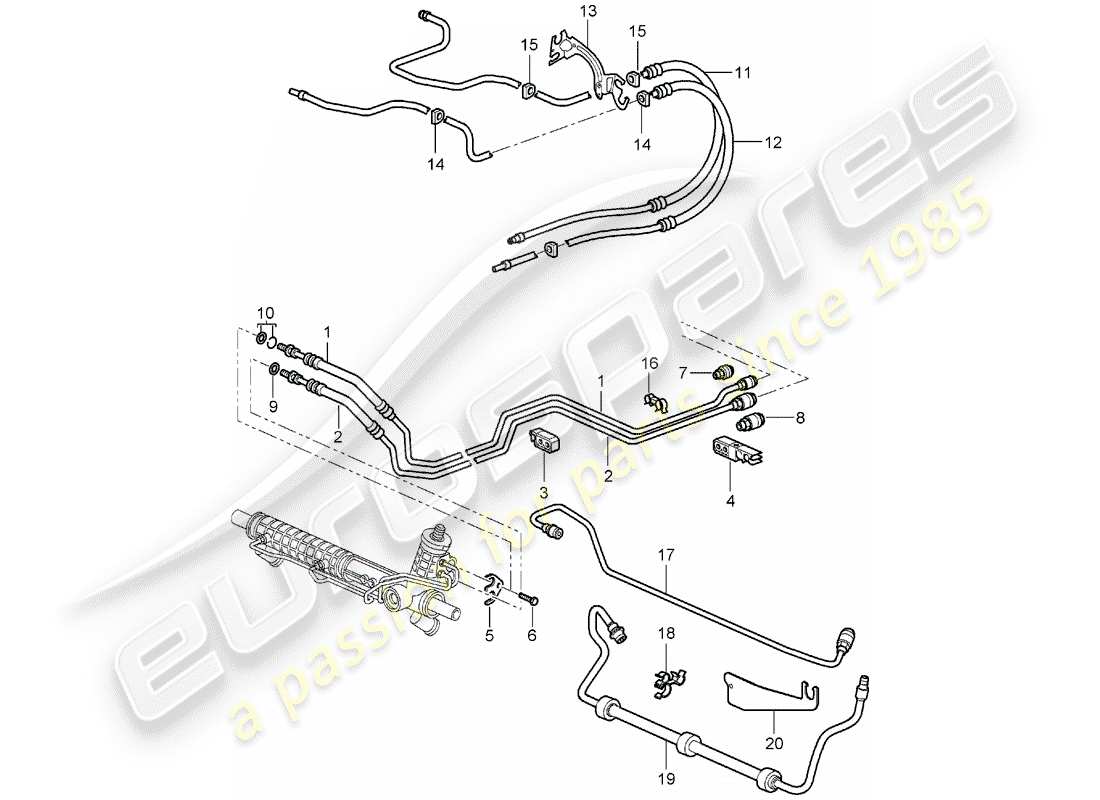 porsche boxster 987 (2007) power steering part diagram