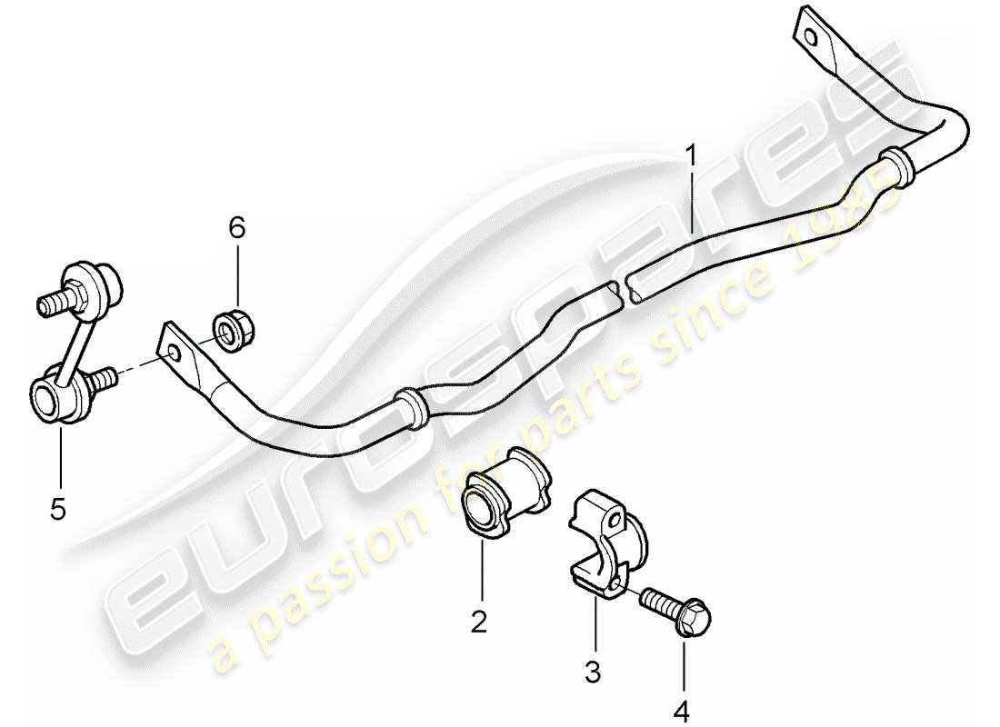 porsche 997 t/gt2 (2007) stabilizer part diagram