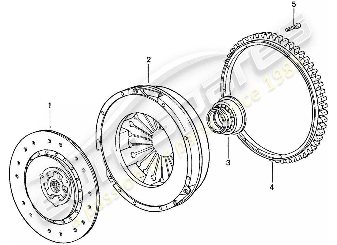 porsche 944 (1987) clutch part diagram