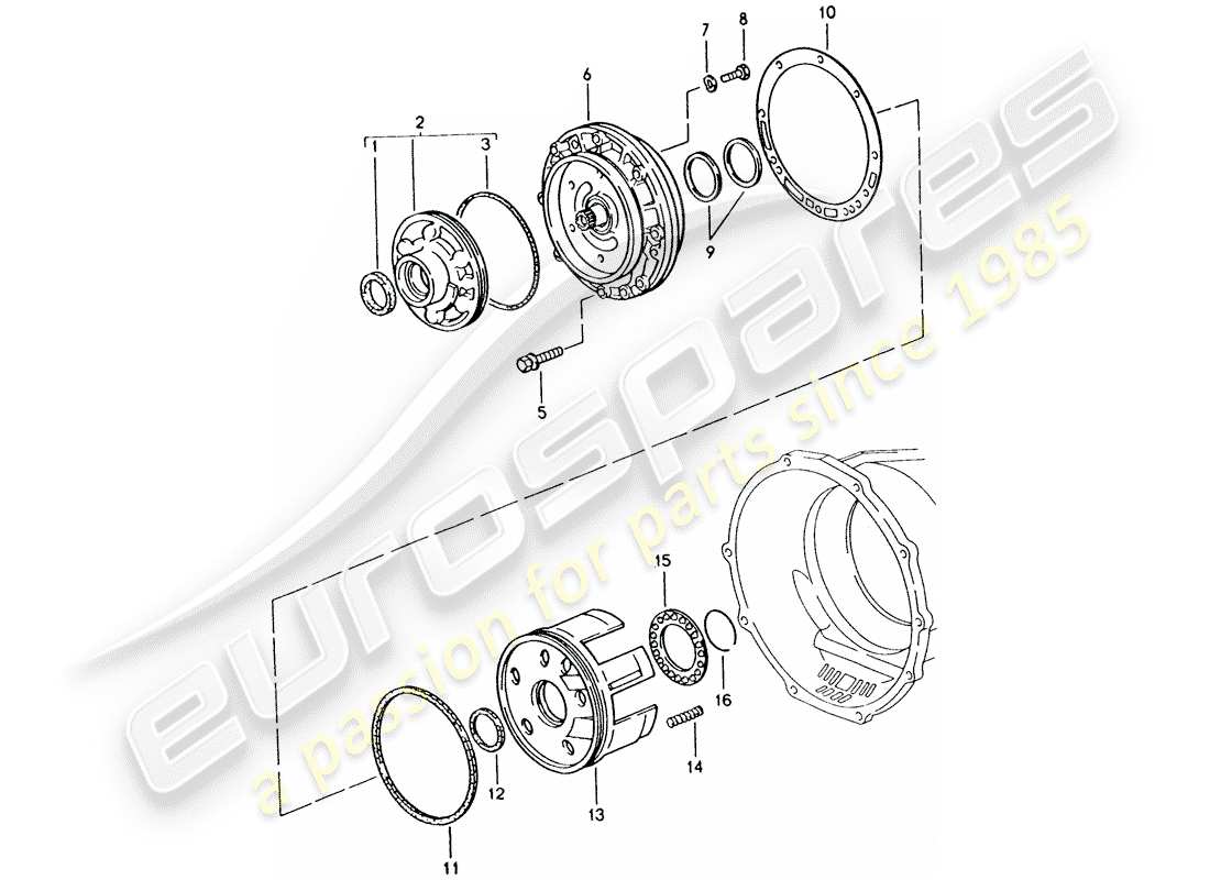 porsche 928 (1994) automatic transmission - primary pump part diagram