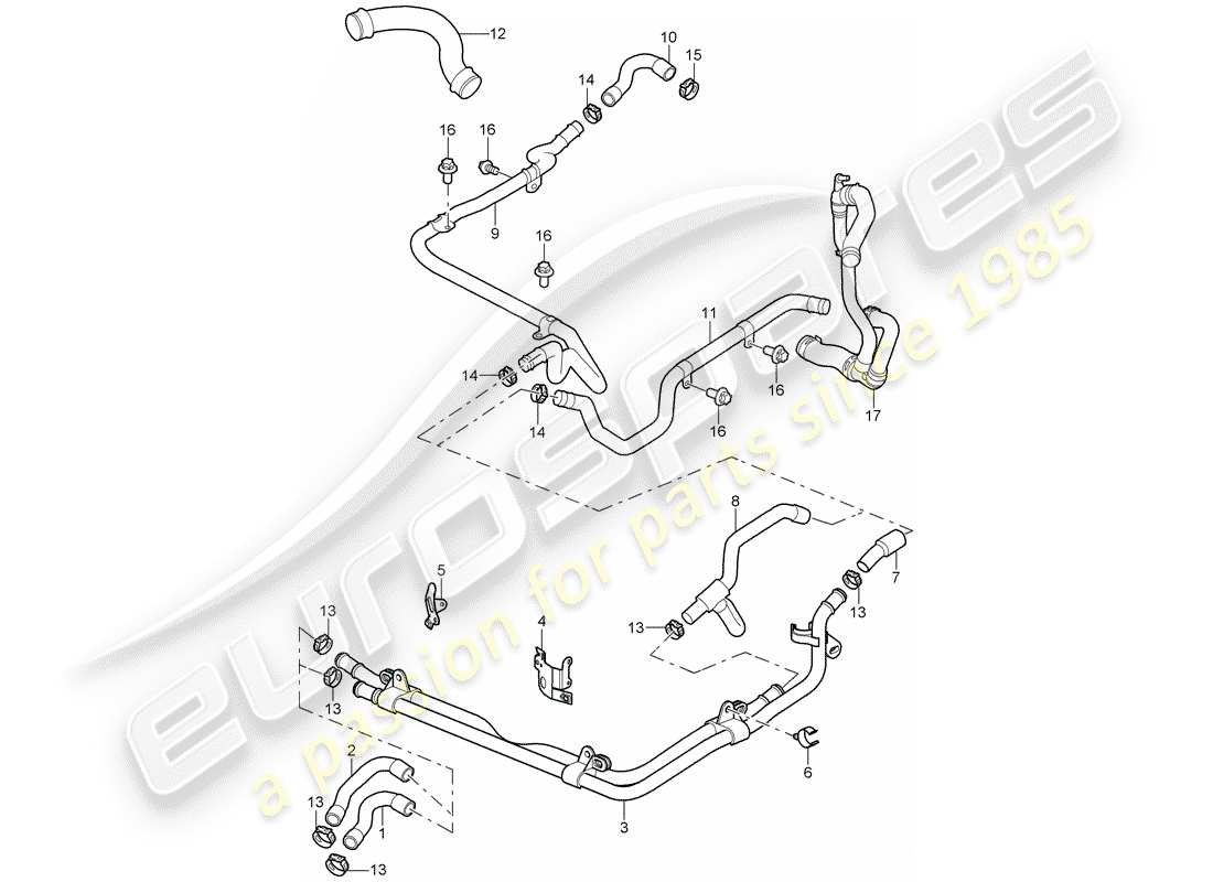 porsche 997 (2008) lines part diagram