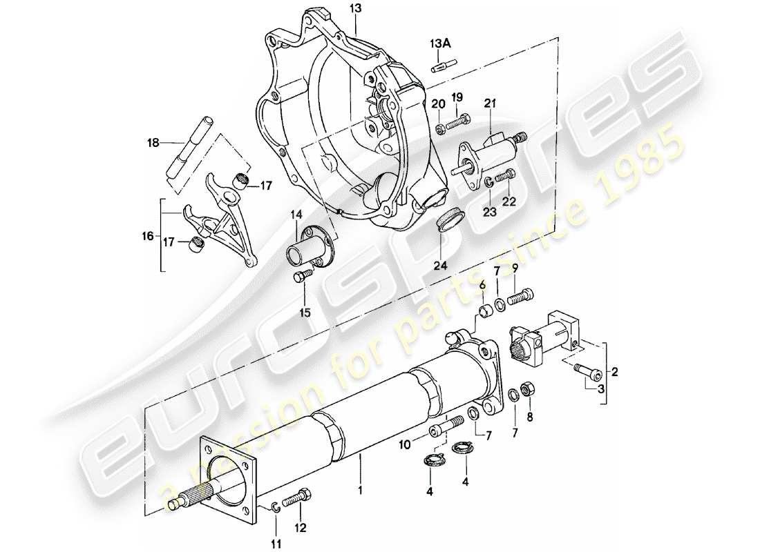 porsche 924 (1985) central tube - manual gearbox - g31.01/02/03 part diagram