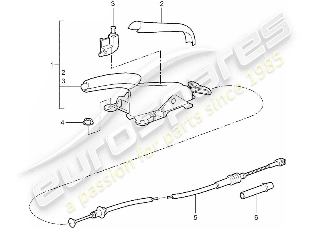 porsche 997 (2008) handbrake part diagram