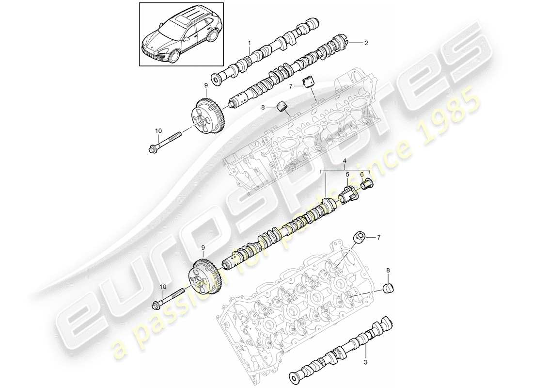 porsche cayenne e2 (2014) camshaft part diagram